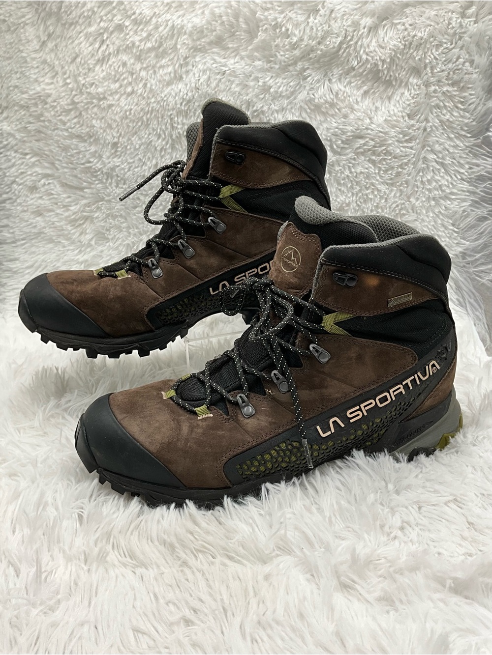 La Sportiva Nucleo Hiking Boots Size 12.5 Brown High GTX Gore-Tex Vibram Sole